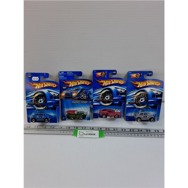 (4) Hot Wheels: Baja Bug, Asphalt Jungle, Mustang, Bug