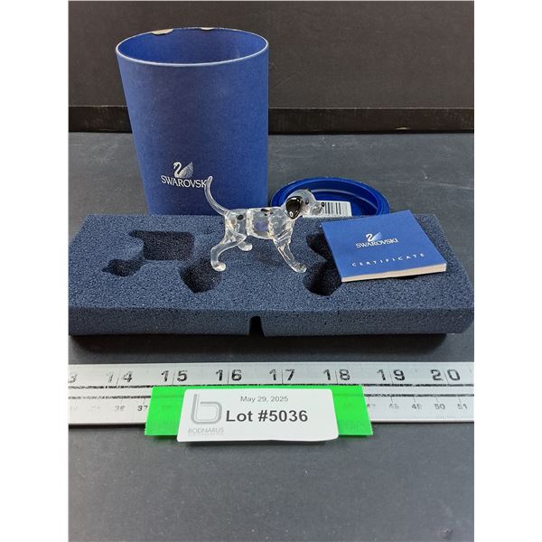# Swarovski Crystal - Dalmation Puppy Dog Figurine w/Case & Certificate - 2" x 2.5"