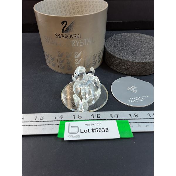 # Swarovski Crystal - Poodle Dog Figurine w/Case & Certificate - 2" x 2"