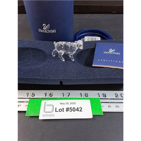 # Swarovski Crystal - Baby Sheep Figurine w/Case & Certificate - 2" x 1.25"