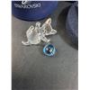 Image 2 : # Swarovski Crystal - Kitten w/Ball of Blue Yarn Figurine w/Case & Certificate - 2" x 1"
