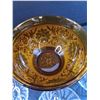 Image 2 : Indiana Amber Glass Serving Salad Bowl & (3) Clear Glass Dessert Bowls