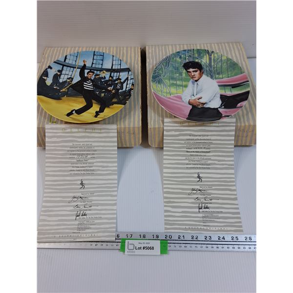 (2) Elvis Presley Collector Plates: Jailhouse Rock & Gates of Graceland