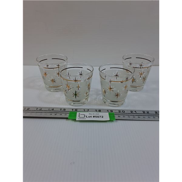 (4) MCM Atomic Starburst Rocks Glasses