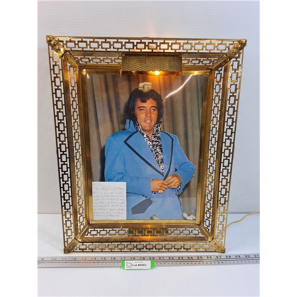 Lighted Elvis Presley Picture in Metal Frame - 17" x 21"