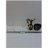 Image 1 : Brass Plated Vase, Asian Themed Vase, (3) Metal Plate Display Holders