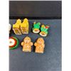 Image 5 : (5) Pairs of Salt & Pepper Shakers: Grain Elevators, Covered Wagon, Gingerbread, Tomatoes, Flowers &