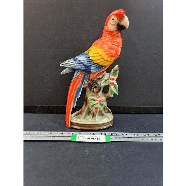 Ceramic Parrot Figurine - 11" Tall