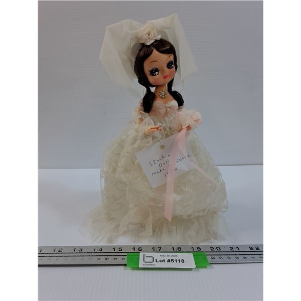 Stockinette Bride Doll 1974 w/Stand