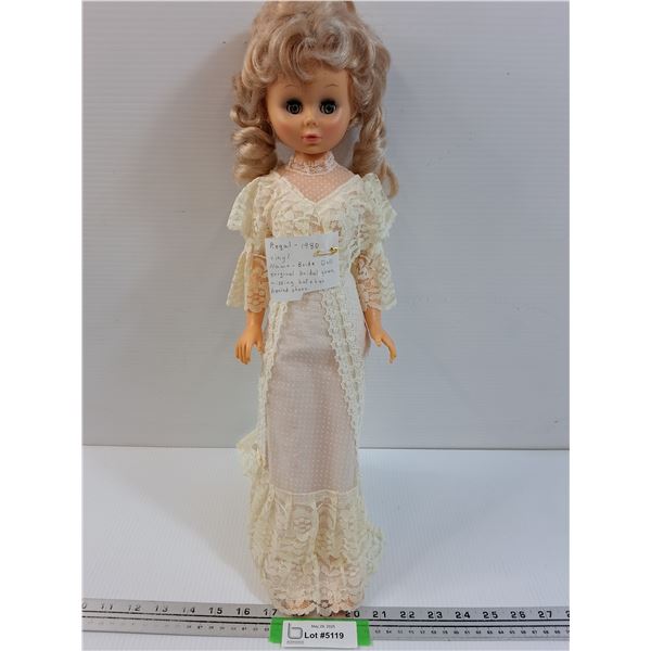 Regal Vinyl Vintage Doll - 1980 Circa - Bridal Doll - 20" Tall