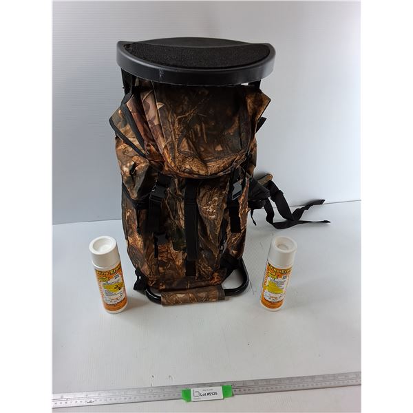 Rucksack With Built In Stool, Urine Eraser - As Is, CANNOT SHIP