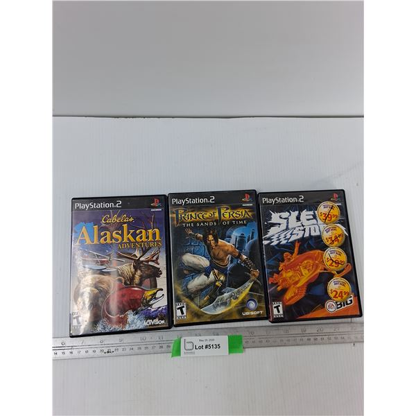 (3) PS2 Games - Sled Storm, Cabelas Alaskan Adventures, Prince Of Persia