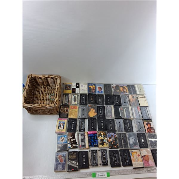 (60) Cassette Tapes And Basket