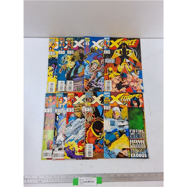 (10) Comics - X-Force Fatal Attractions, X-Force And Now Reignfire,Misc