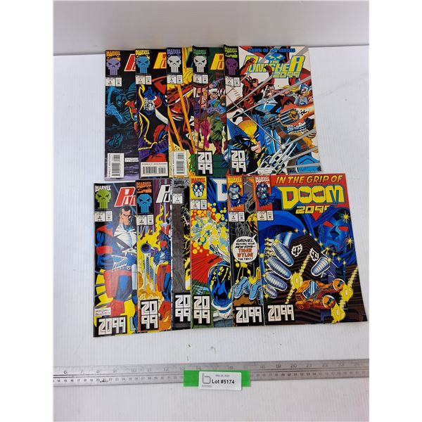 (11) Comics - In The Grip Of Doom, Dawn Of The Hereos The Punisher 2099, Misc