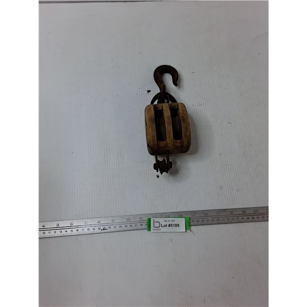 Vintage Wooden Pulley