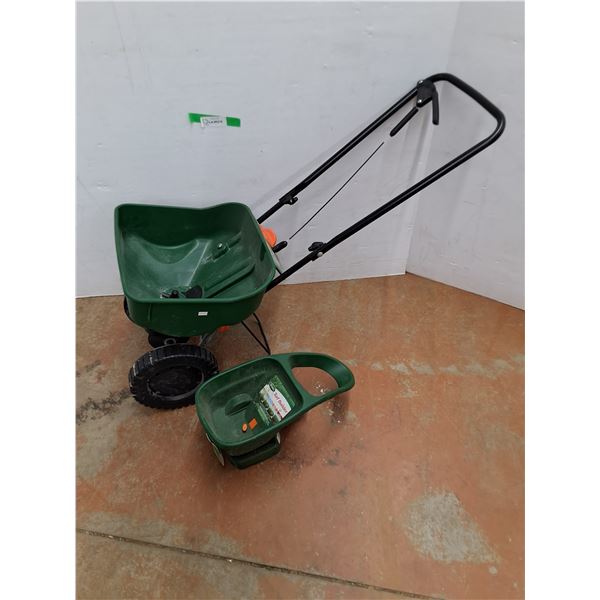 **(2) Scott's Lawn Fertilizer Spreaders, Hand Held & Self Push, Cannot Ship