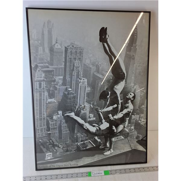 'Acrobats on the Empire State Building' Framed Photo 32" Tall x 24" Wide, Cannot Ship