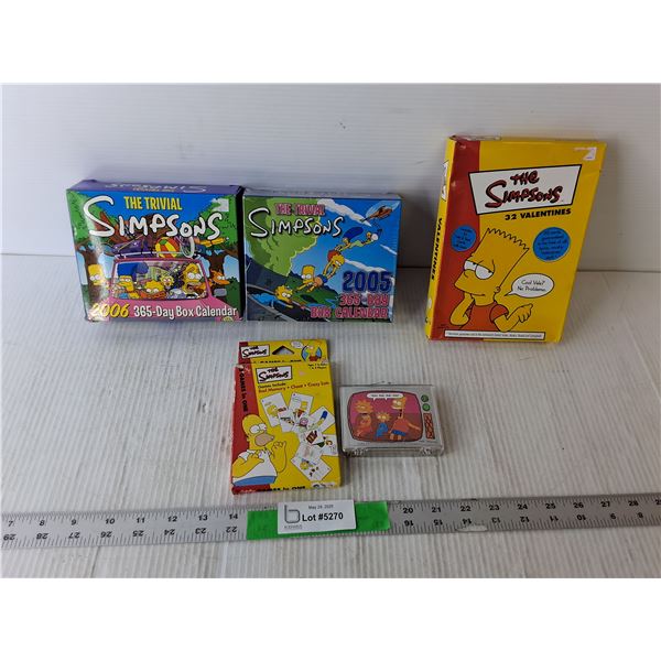 The Simpsons Lot- Valentines, (2) Box Calendars, Puzzle, Card Game
