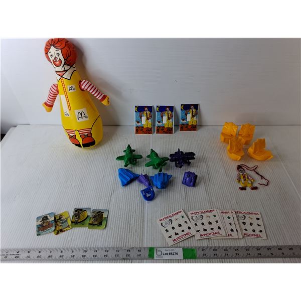 McDonald's Lot- Inflatable Ronald, Stickers, Light Switch Cover, Misc.