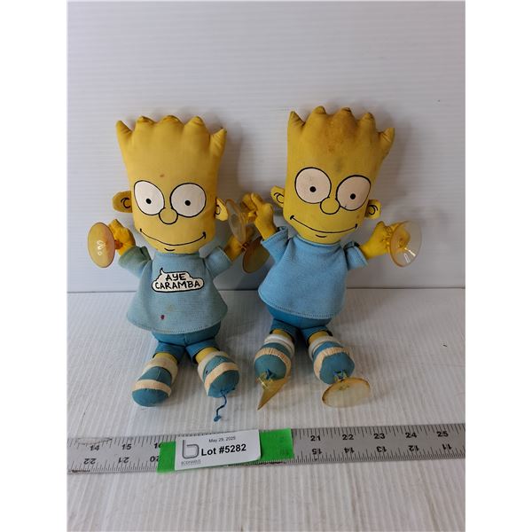 (2) Bart Suction Figurines