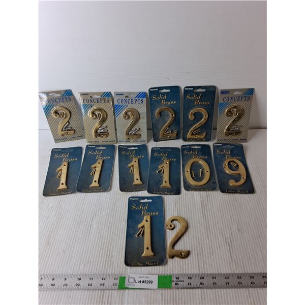 (14) Brass Decorative House Numbers
