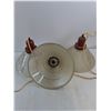 Image 2 : (3) Vintage Glass Light Fixtures - 12" Dia - Untested - Pickup Only