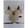 Image 1 : (3) Vintage Glass Light Fixtures - 12" Dia - Untested - Pickup Only