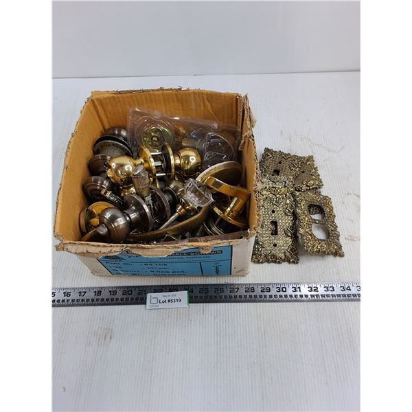 Bulk Box of Door Knobs & Electrical Covers - Some Vintage