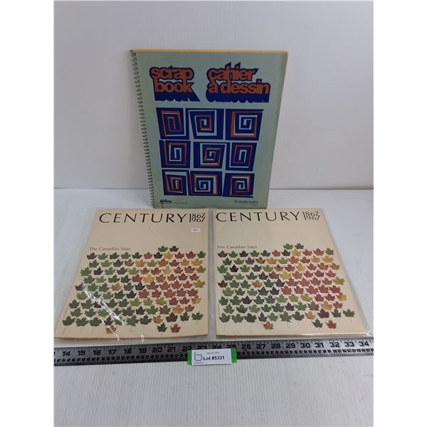 (2) Canadian History Booklets, Scrap Book Full of Old Newspaper Clippings