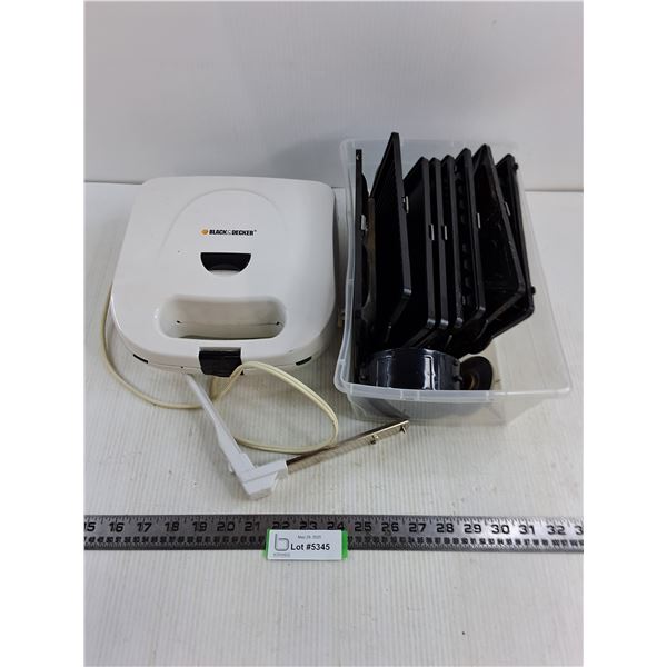 Black & Decker Grill with 8 Grill Plates - Powers On