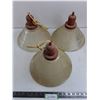 Image 1 : (3) Vintage Glass Light Fixtures - 12" Dia - Untested - Pickup Only
