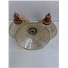 Image 2 : (3) Vintage Glass Light Fixtures - 12" Dia - Untested - Pickup Only