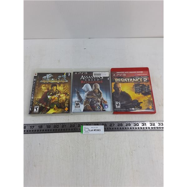 (3) PS3 Video Games (Genji, Assassins Creed, Resistance2)