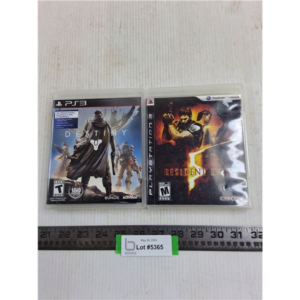 (2) PS3 Video Games (Destiny, Resident Evil)