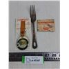 Image 1 : Vintage Compass, Postage Stamps, Fork