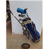 Image 1 : * Vintage Set of Assorted Right-Handed Golf Clubs with Bag & Cart - As is - Pickup Only