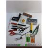 Image 1 : Tin Shears, Stapler, Scissors, Rotary File and Bit, Reciprocating Saw Blade and Misc