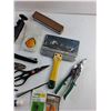 Image 3 : Tin Shears, Stapler, Scissors, Rotary File and Bit, Reciprocating Saw Blade and Misc