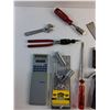 Image 2 : Adjustable Wrench, Chisel, Wrenches, Drywall Pole Sander, Hammer, Screwdriver, Calculator and Misc