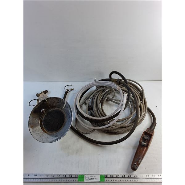 Portable Propane Camp Heater, Hose and Budgit Up/Down Switch