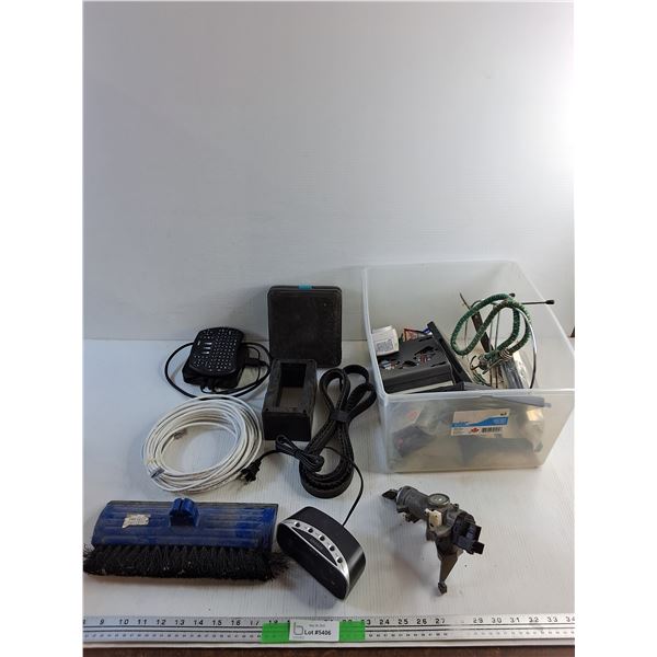 CDs, Bungee Cords, Timing Belt, Alarm, Clock, Ethernet Cable and Misc