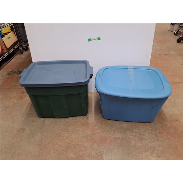 *(2) Plastic Totes - As Is, 21 x 16 x 17", Cannot Ship