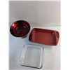 Image 2 : Footed Dish and (2)  Baking Dishes