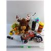 Image 1 : Plush Toys, Toy Truck, Star Wars Light Saber and Water Bottles