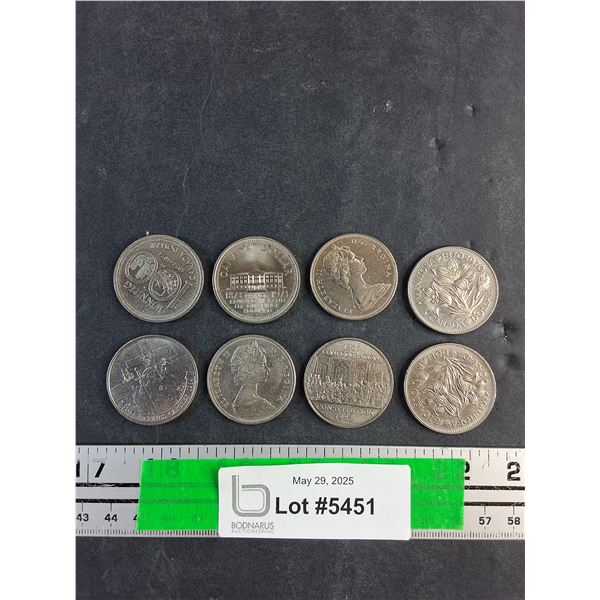 (8) Commemorative Canadian 1 Dollar Coins