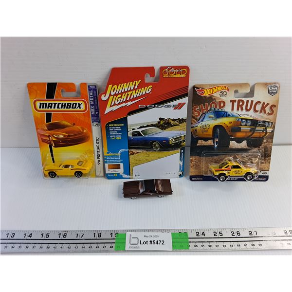 Die Cast '70 Pontiac GTO, 1973 Dodge Charger SE and Subaru Brat