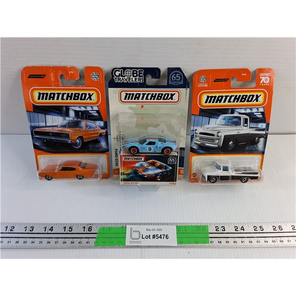 Die Cast 1966 Dodge Charger, Ford GT40 and Dodge Sweptside Pickup