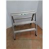 Image 1 : **Aluminum Sturdy Step Ladder/ Saw Horse, 34" Tall, Cannot Ship