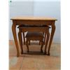 Image 4 : *(3) Wooden Nesting Tables, Largest Is 2ft Tall, Cannot Ship